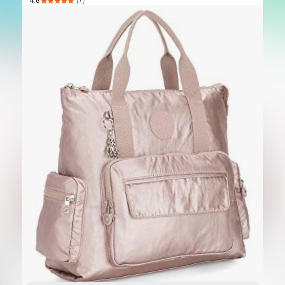 Kipling Rose Gold Metallic Pink Backpack. Excellent condition!!!